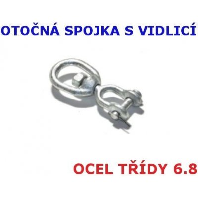 Otočné oko + vidlice - spojka pro řetěz - M6 - nosnost 200 kg, žárový zinek – Zbozi.Blesk.cz