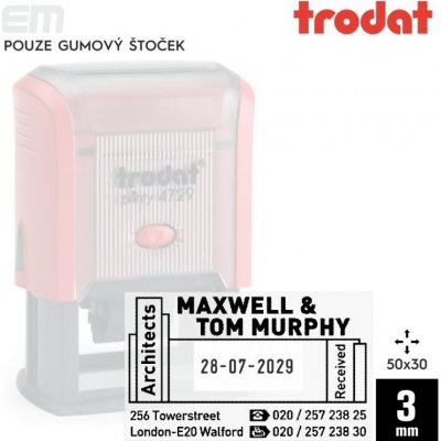 Trodat 4729 [ 50 x 30 mm pouze gumový štoček – Zboží Živě