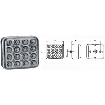 Svítilna zpátečky12v/36v 78x86 16xled s kabelem 0,5m 0153002_A, , , – Hledejceny.cz