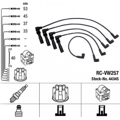 Sada kabelů zapalování 44345 NGK RC-VW257 – Hledejceny.cz