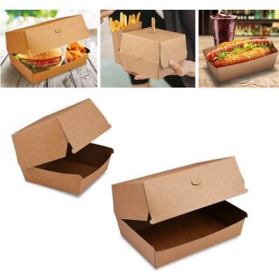 Box na hamburger nepromastitelný hnědý 11 x 11 x 9 cm 48506 – Zboží Dáma