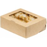 Krabička na cukroví s průzorem kraft hnědý 100x80 v.35 mm v balení 50 ks – Zboží Mobilmania