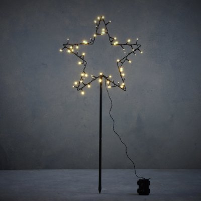 Luca Lighting Zahradní zápich LED vánoční hvězda 60x LED teplá bílá 39 x 90 cm – Hledejceny.cz