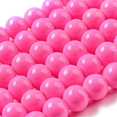 Skleněné korálky - růžové - ∅ 8 mm - 10 ks – Hledejceny.cz