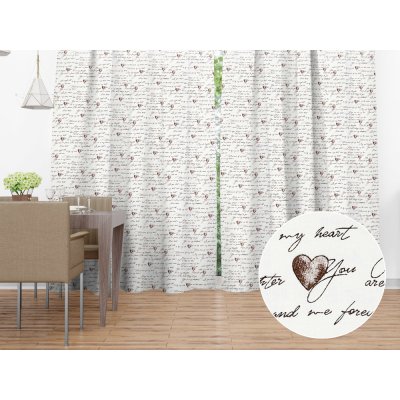 Biante Bavlněný závěs Sandra SA-028 Vyznání lásky 135x140 cm – Zboží Mobilmania