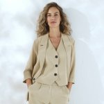 Splývavý blejzr s 3/4 rukávy béžová – Zboží Dáma