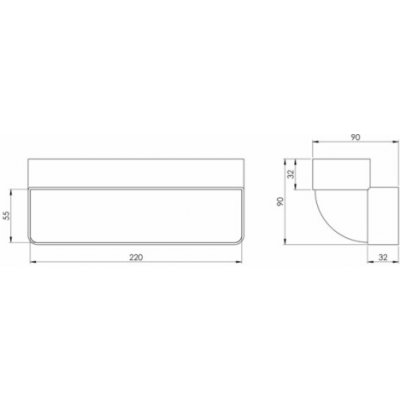 Europlast Větrací koleno KLV25-90, 220 x 55 mm, 90° – Hledejceny.cz