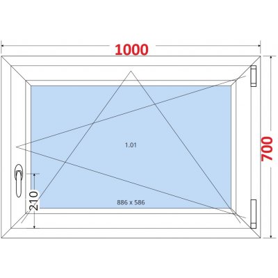 SMART Plastové okno 100x70, Otevíravé a sklopné