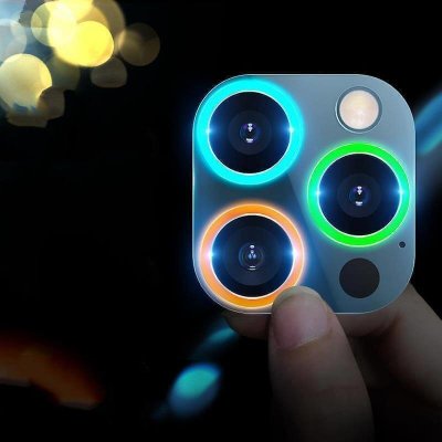 SES Svítící ochranné sklo pro objektiv fotoaparátu a kamery pro Apple iPhone 13 Pro Max 11172 zelené – Zboží Mobilmania