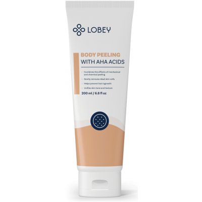 LOBEY Tělový peeling s AHA kyselinami 200 ml – Sleviste.cz