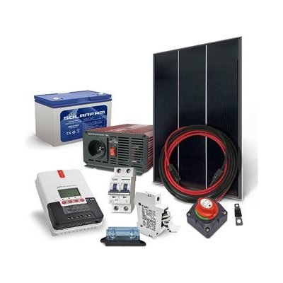 Solarfam ostrovní sestava180Wp 12V baterie 100Ah měnič 230VAC 600W 4280339 – Sleviste.cz