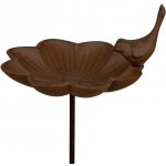Esschert Design Zapichovací napajedlo pro ptáky Flower 91 x 19,5 cm litina hnědá – Sleviste.cz