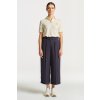 Dámské klasické kalhoty Gant WIDE CROPPED BELTED PANTS EVENING BLUE