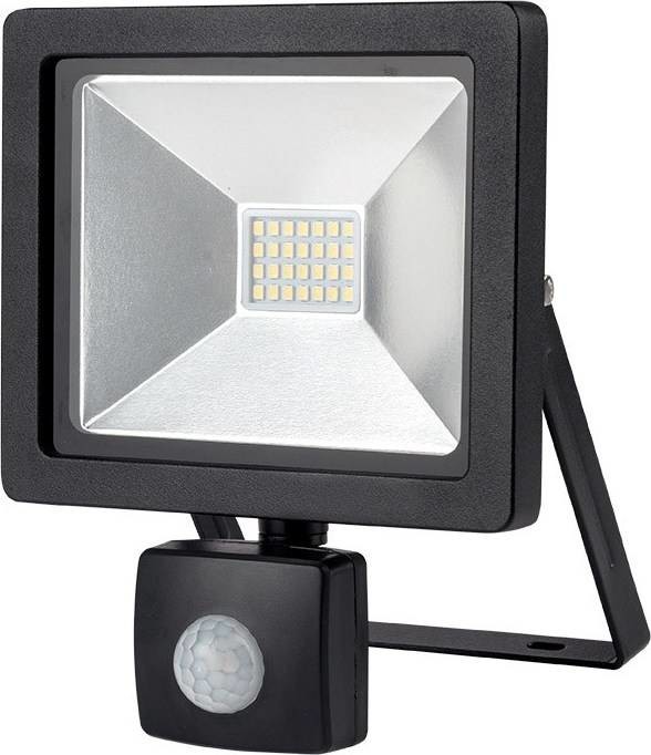 Solight LED venkovní reflektor SLIM, 20W, 1400lm, 3000K, se senzorem, černý SOLIGHT WM-20WS-G