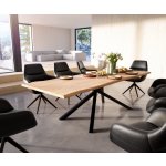 DELIFE Jídelní stůl Edge 260x100 akácie přírodní křížová podnož černá – Hledejceny.cz
