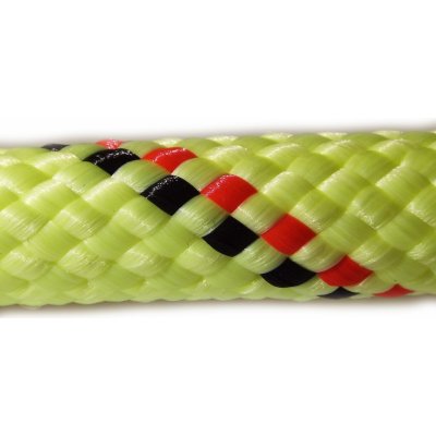 LANEX PPV 12mm lano pletené, s jádrem, 16pramenné, žluté s kontrolkami – Zboží Mobilmania