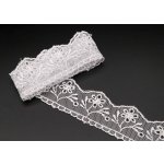 Vyšívaná krajka - bílá - šířka 3,2 cm – Sleviste.cz