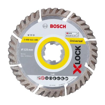 BOSCH X-lock diamantový řezný kotouč standard for universal 125 x 22.23 x 2 x 10 mm – Zboží Mobilmania