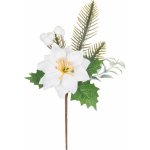 Větvička MagicHome s květem poinsettie, bílá, 24 cm – Hledejceny.cz