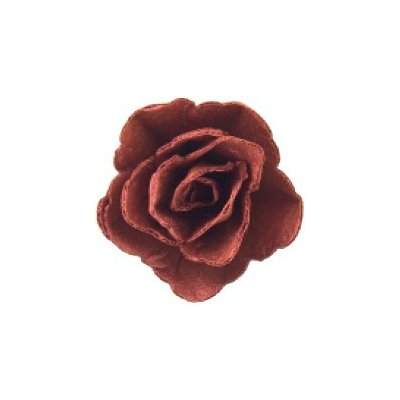 Dekorace oplatková - Růže malá 30 mm, burgundy perleť, 3 ks