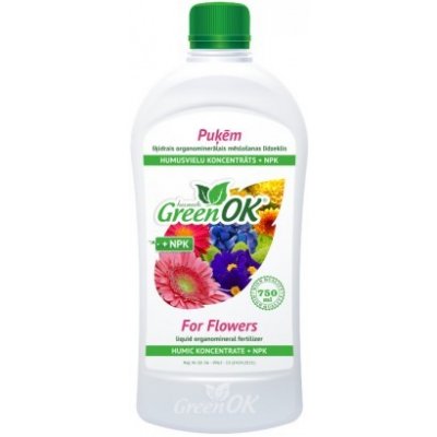 GreenOK Pro Květiny Koncentrát huminových látek + NPK 750ml