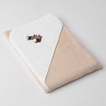 Veba LOTA osuška s kapucí béžovo/bílá s výšivkou Kamarádi z lesa bílá lemovka 75 x 75 cm – Hledejceny.cz