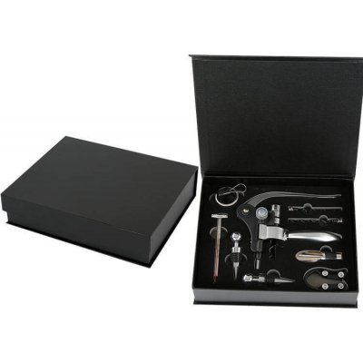 Darčeková sada na otváranie vína premium 11 dielna čierna – Sleviste.cz