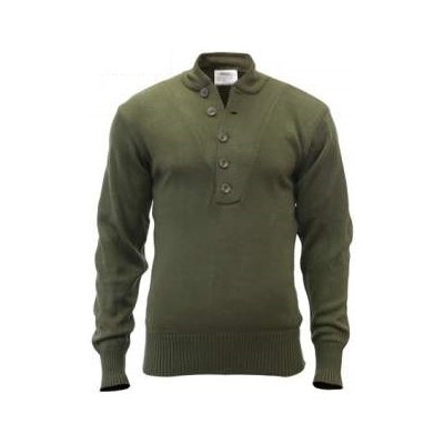 Rothco svetr Rothco 5-button sweater olive