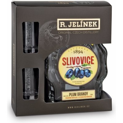 R. Jelínek Slivovice 50% 0,7 l (dárkové balení 2 sklenice) – Zbozi.Blesk.cz