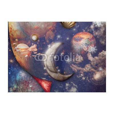 WEBLUX 76288631 Fototapeta vliesová Dark galaxy Tmavá galaxie rozměry 200 x 144 cm