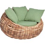 Apple Bee Nízké křeslo Cocoon, 130x130x78 cm, umělý ratan Mocca, sedáky venkovní látka Olefin Green – Hledejceny.cz