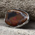 Katyba brož Autorský cínovaný Dendritický opál 00400 – Hledejceny.cz