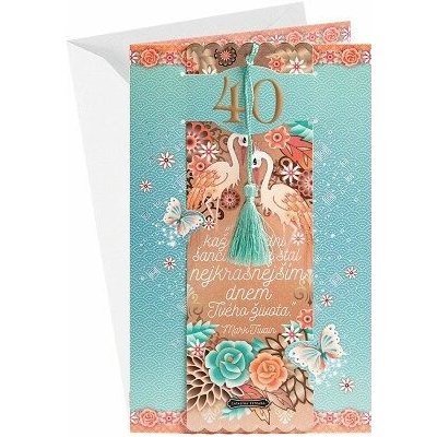 ARGUS Přání k 40. narozeninám se záložkou do knihy 15-5010c40 – Hledejceny.cz