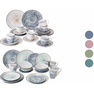 vanWell Sada porcelánového nádobí 18/24dílná modrá 18 dílná sada – Zboží Dáma