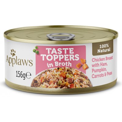 Applaws Taste Toppers Broth Kuře se šunkou 6 x 156 g
