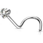 Šperky4U zahnutý piercing do nosu srdíčko N0139C – Zboží Dáma