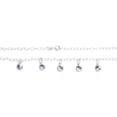 Čistín s.r.o Stříbrný se Swarovski krystaly violet NH 1336 2377 – Hledejceny.cz