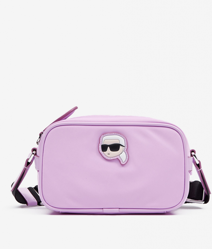 Karl Lagerfeld Světle fialová dámská crossbody kabelka Ikonik 2.0 Nylon Camera bag