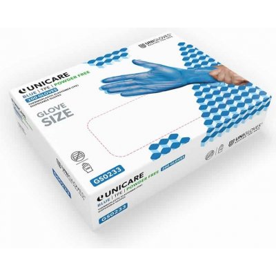 UNIGLOVES Potravinářské rukavice TPE Unicare modré, 200 ks Velikost: XL (10) – Zboží Dáma