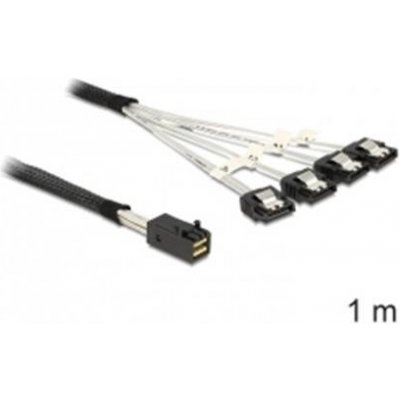 Delock 83393 Kabel Mini SAS HD x 4 SFF 8643 samec ; 4 x SATA 7 Pin samice 1m – Zboží Mobilmania