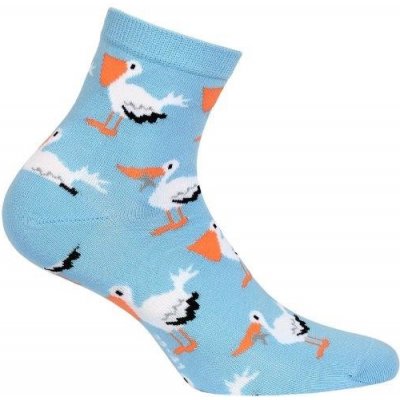 Veselé barevné bavlněné ponožky s pelikánem