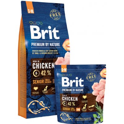 BRIT Premium Dog by Nature Senior S+M 15 kg