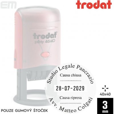 Trodat 46140 [ 40 x 40 mm pouze gumový štoček – Zboží Živě