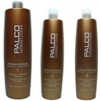 Palco Kéraforce velká šampon 1000 ml + vlasová kúra 500 ml + kondicionér 500 ml dárková sada