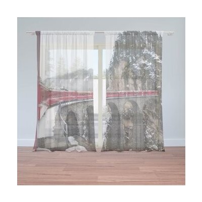 Sablio Záclony Vlak na mostě 2: 2ks 150x250cm – Hledejceny.cz