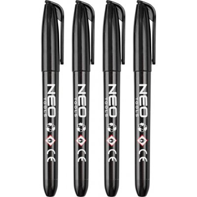 Stavební popisovač NEO TOOLS – černý, permanentní, voděodolný, olejový, sada 4 ks – Hledejceny.cz