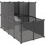 vidaXL Klec pro malá zvířata černá PP a ocel 142 x 74 x 93 cm – Zboží Dáma