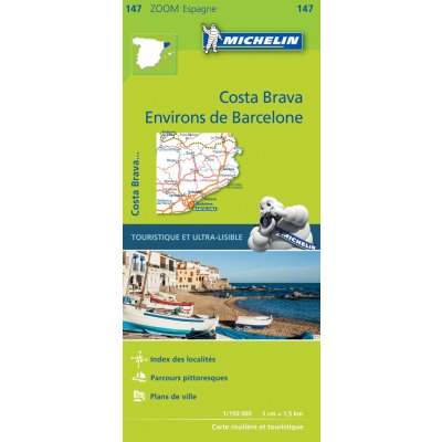 Michelin vydavatelství mapa Costa Brava, Barcelona y alrededores 1:150 t.
