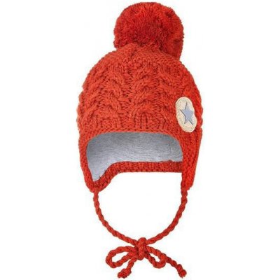 Little Angel DITA Čepice pletená zavazovací copánky LA Outlast ® Terakota – Zboží Mobilmania