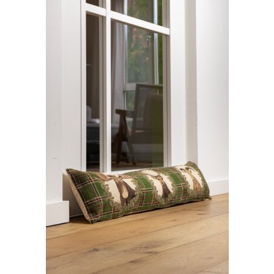 Mars & More Béžovo-zelený gobelinový dlouhý polštář s jelenem Deer 90x15x20 – Sleviste.cz